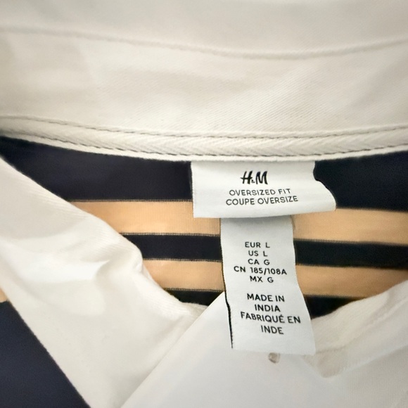 NWT H&M Oversized Vintage Vibes Short Sleeve Rugby Polo Shirt Size - Large - Picture 8 of 11